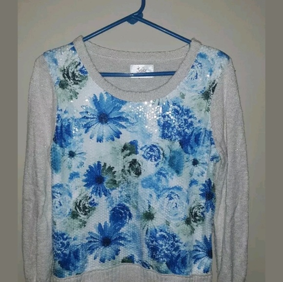 Justice size 20 sequined floral sweater - Picture 1 of 8
